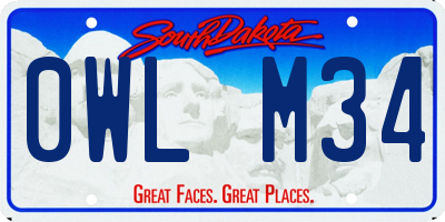 SD license plate 0WLM34