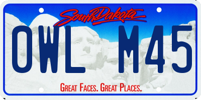 SD license plate 0WLM45