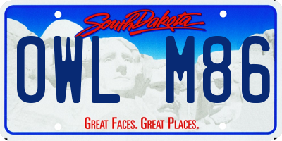 SD license plate 0WLM86