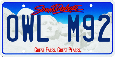 SD license plate 0WLM92