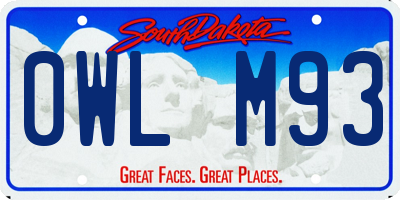 SD license plate 0WLM93