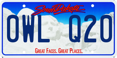 SD license plate 0WLQ20