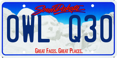 SD license plate 0WLQ30