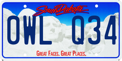 SD license plate 0WLQ34