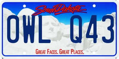 SD license plate 0WLQ43