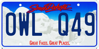 SD license plate 0WLQ49
