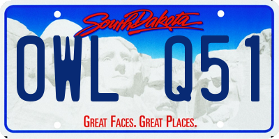 SD license plate 0WLQ51