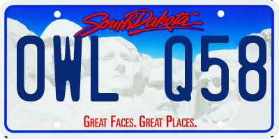 SD license plate 0WLQ58