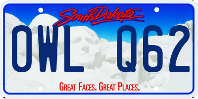 SD license plate 0WLQ62