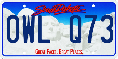 SD license plate 0WLQ73