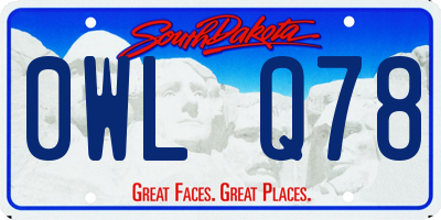 SD license plate 0WLQ78