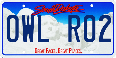 SD license plate 0WLR02