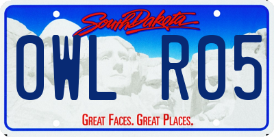 SD license plate 0WLR05