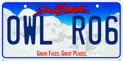 SD license plate 0WLR06