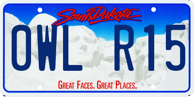 SD license plate 0WLR15