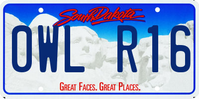 SD license plate 0WLR16