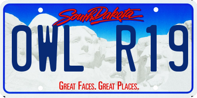 SD license plate 0WLR19