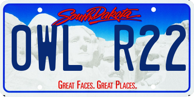 SD license plate 0WLR22