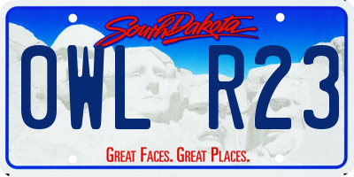 SD license plate 0WLR23