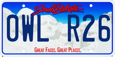 SD license plate 0WLR26