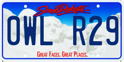 SD license plate 0WLR29