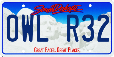 SD license plate 0WLR32