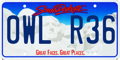 SD license plate 0WLR36