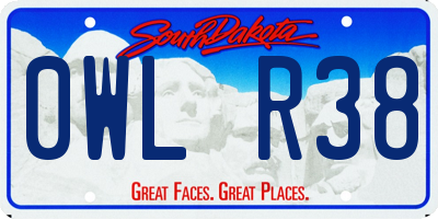 SD license plate 0WLR38