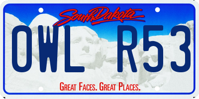 SD license plate 0WLR53