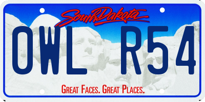 SD license plate 0WLR54
