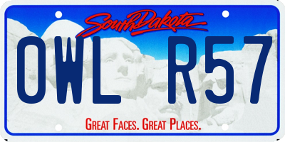 SD license plate 0WLR57