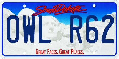 SD license plate 0WLR62