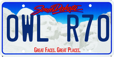 SD license plate 0WLR70