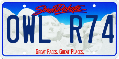 SD license plate 0WLR74
