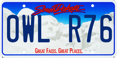 SD license plate 0WLR76