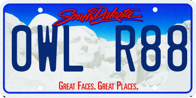 SD license plate 0WLR88