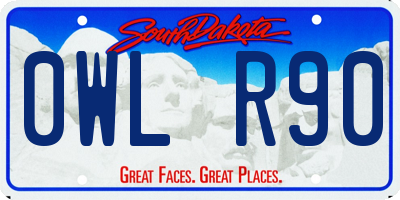 SD license plate 0WLR90