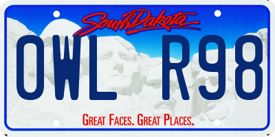 SD license plate 0WLR98