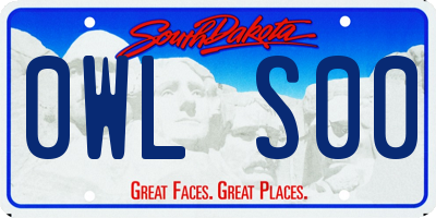 SD license plate 0WLS00