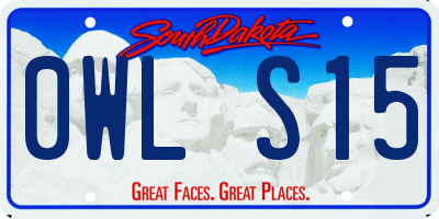 SD license plate 0WLS15