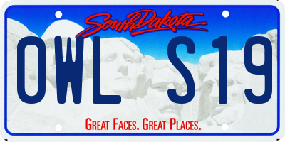 SD license plate 0WLS19