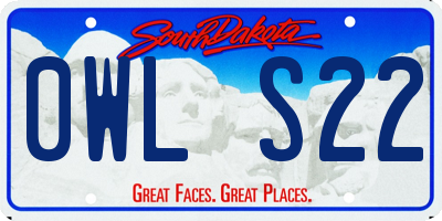 SD license plate 0WLS22