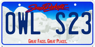 SD license plate 0WLS23