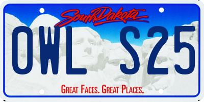 SD license plate 0WLS25