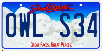 SD license plate 0WLS34