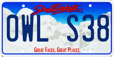 SD license plate 0WLS38