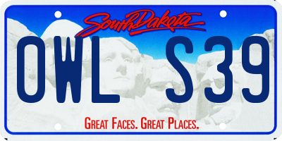 SD license plate 0WLS39