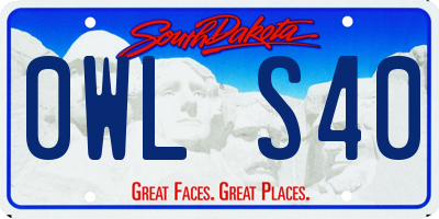 SD license plate 0WLS40