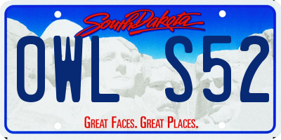 SD license plate 0WLS52