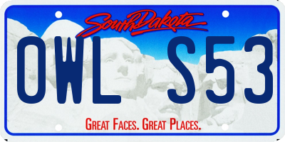 SD license plate 0WLS53